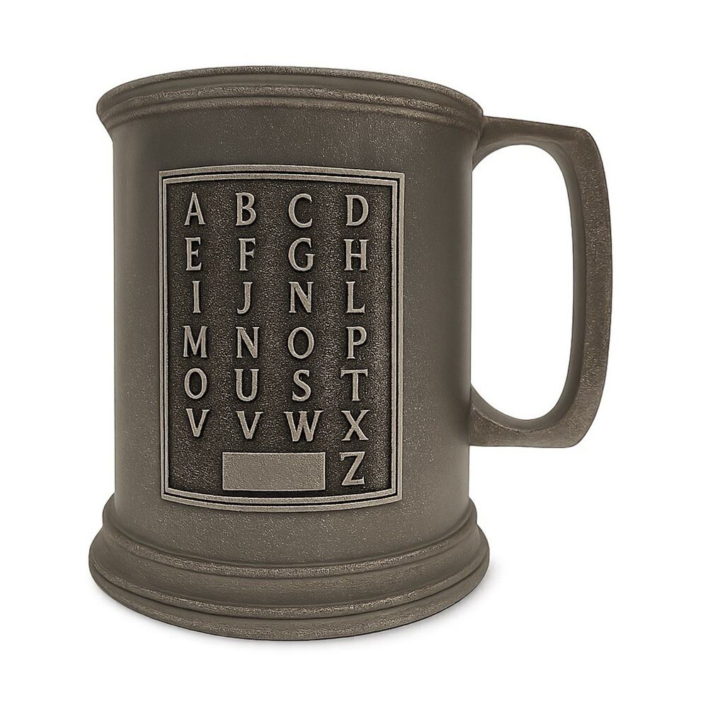 Vintage Wilton RWP Armetale Pewter ABC Alphabet Cup Mug Tankard Made in USA